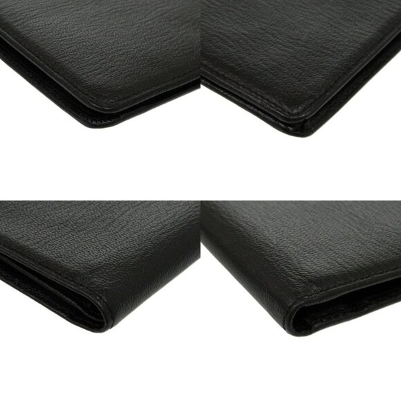 CHANEL Authentic Black Lambskin Leather Logo Wallet - Picture 5 of 10